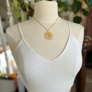 Stainless Steel Celestial Necklace golden Sun Moon Statement stacking